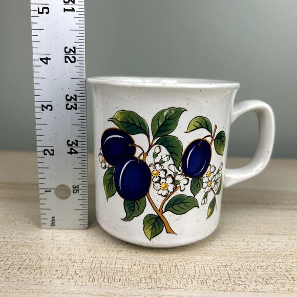 Vintage Mug Tea Coffee Floral Plum Fruit Design Made in Japan Ceramic Home Cup - Picture 10 of 10